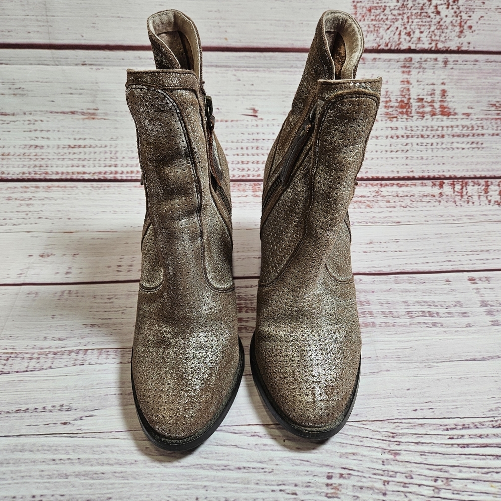 Anthropologie Metallic Ankle Boots - Picture 7 of 9